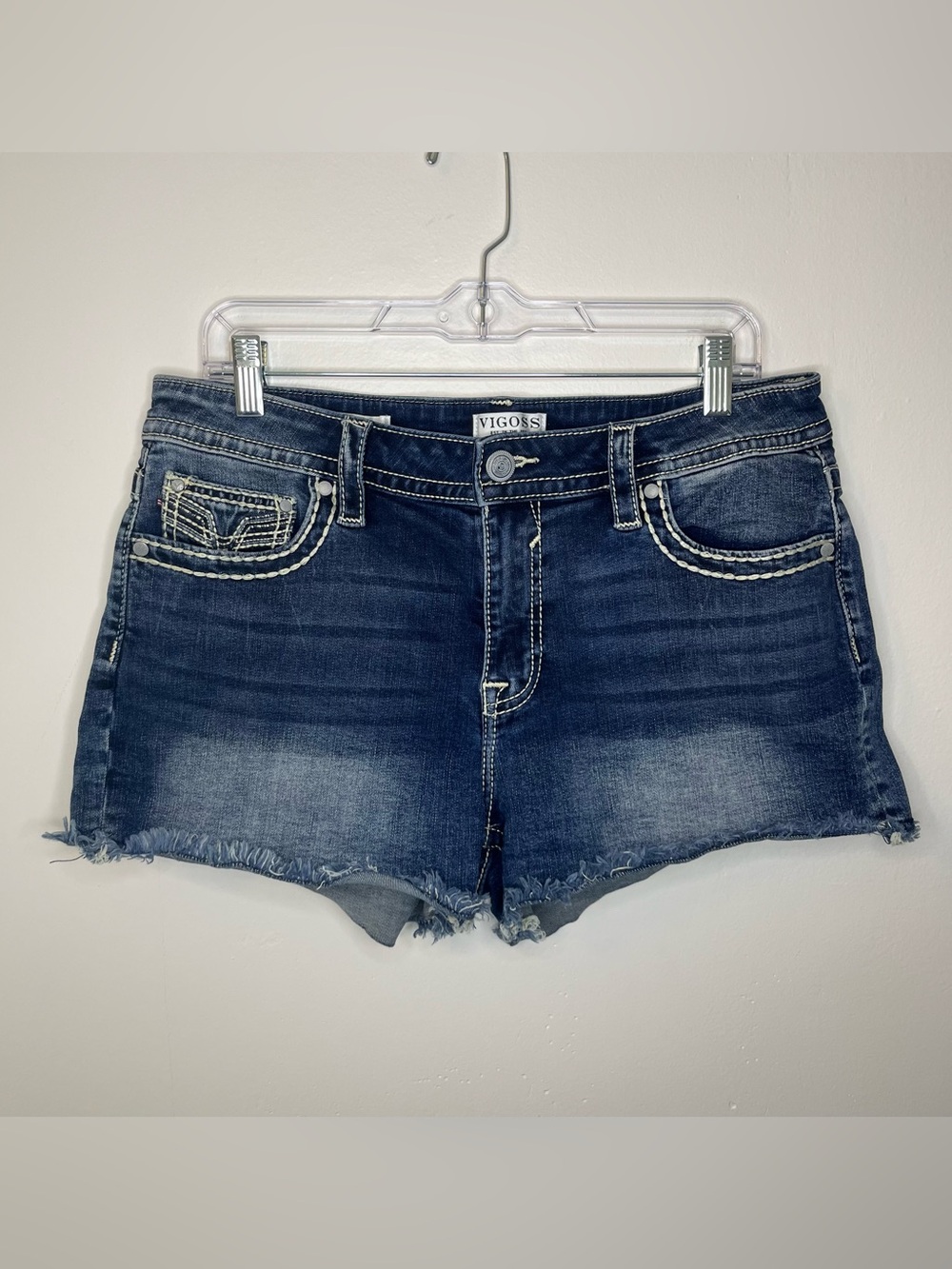 Vigoss Women's Medium Blue Distressed Denim Cutoff Shorts
